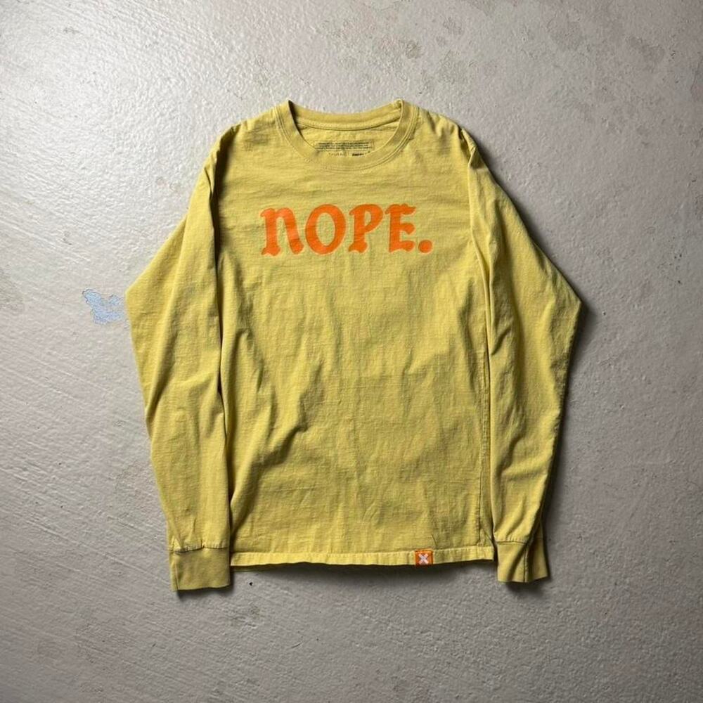 Nope. Truth Anti Tobacco Men's S Long Sleeve Yellow Spell Out Tee